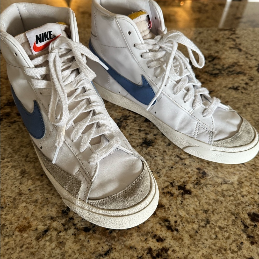 Nike Blazer White and Blue High-Tops
